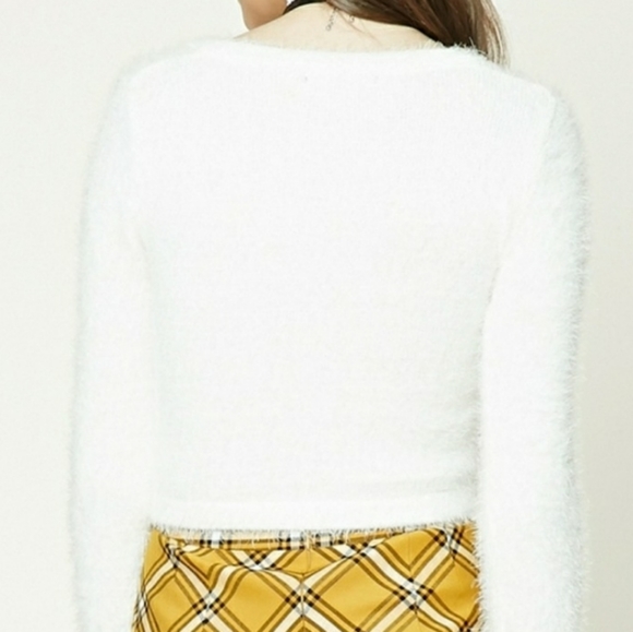 NWOT F21 Fuzzy Mohair Vneck Cardigan - Picture 4 of 10